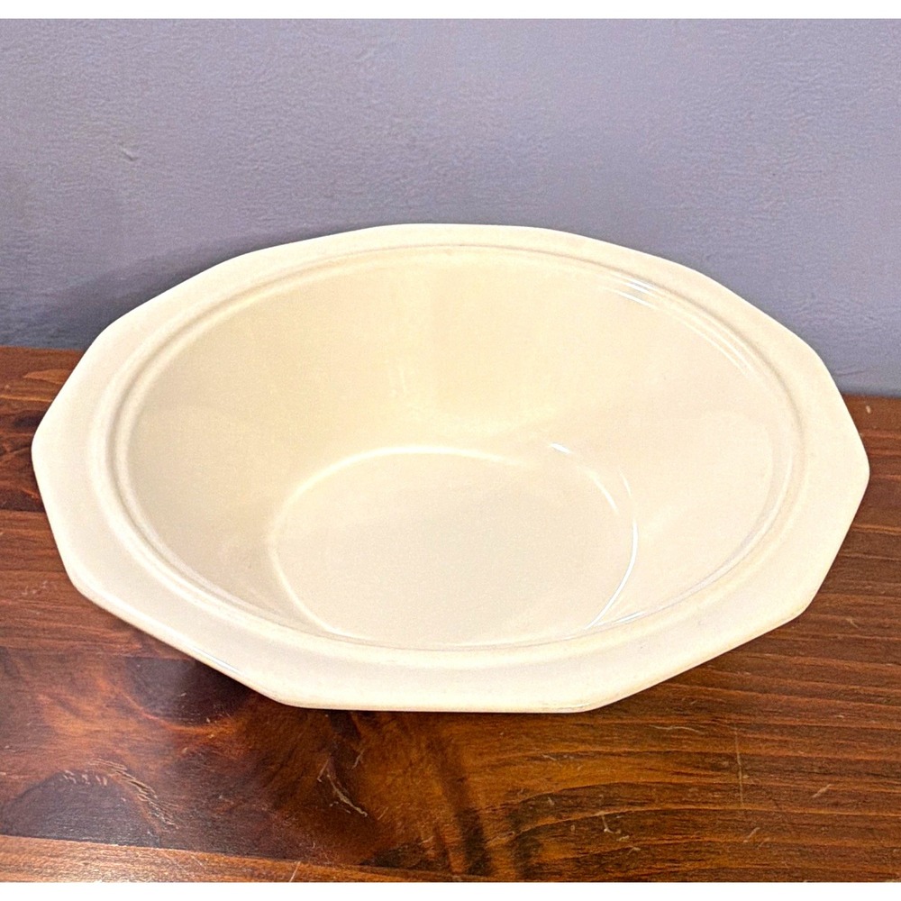 Pfaltzgraff Heritage White Octagonal Ceramic Serving Bowl 9 in Solid Glossy